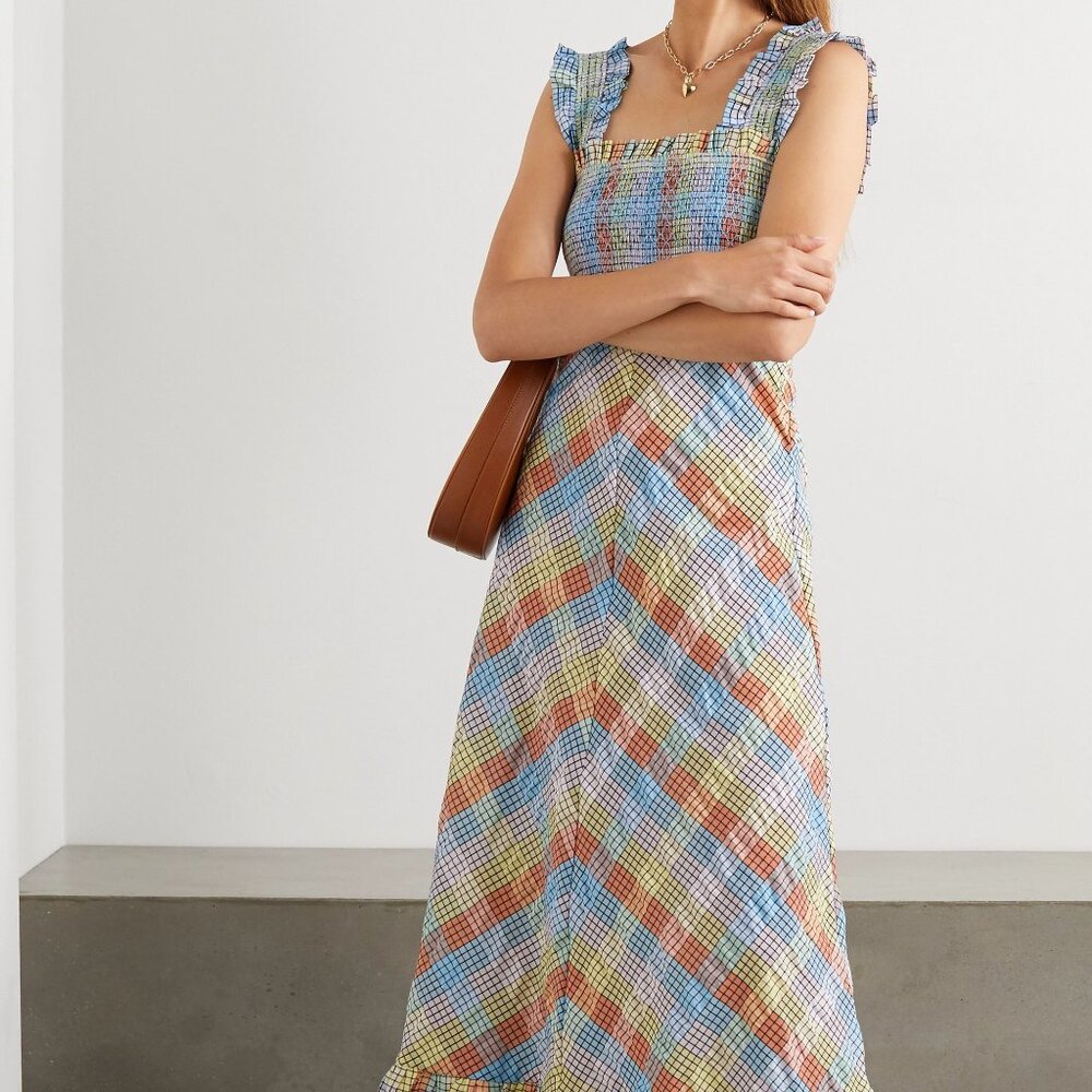 GANNI Multicolour Seersucker Dress